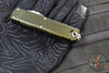 Microtech UTX-85 OTF Knife- GEN IV- Double Edge- OD Green Handle- Stonewash Part Serrated Blade 12324-11 OD