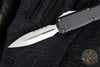 Microtech UTX-85 OTF Knife- GEN IV- Double Edge- Black Handle- Stonewash Part Serrated Blade 12324-11