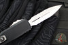 Microtech UTX-85 OTF Knife- GEN IV- Double Edge- Black Handle- Stonewash Part Serrated Blade 12324-11