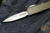 Microtech UTX-85 OTF Knife- GEN IV- Double Edge- OD Green Handle- Apocalyptic Full Serrated Blade 12324-12 APOD