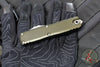 Microtech UTX-85 OTF Knife- GEN IV- Double Edge- OD Green Handle- Apocalyptic Full Serrated Blade 12324-12 APOD