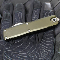 Microtech UTX-85 OTF Knife- GEN IV- Double Edge- OD Green Handle- Apocalyptic Full Serrated Blade 12324-12 APOD