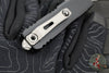Microtech UTX-85 OTF Knife- GEN IV- Double Edge- Black Handle- Apocalyptic Full Serrated Blade 12324-12 AP