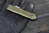 Microtech UTX-85 OTF Knife- GEN IV- Double Edge- OD Green Handle- Stonewash Full Serrated Blade 12324-12 OD