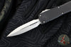 Microtech UTX-85 OTF Knife- GEN IV- Double Edge- Black Handle- Stonewash Full Serrated Blade 12324-12