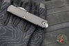 Microtech UTX-85 OTF Knife- GEN IV- Double Edge- Black Handle- Stonewash Full Serrated Blade 12324-12