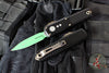 Microtech UTX-85 OTF Knife- GEN IV- Double Edge- Jedi Master Finished Handle- Green Plain Edge Blade 12324-1 JM