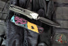 Microtech UTX-85 OTF Knife- GEN IV- Double Edge- Jack And Sally Finished Handle- Black Plain Edge Blade 12324-1 JSS
