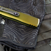 Microtech UTX-85 OTF Knife- GEN IV- Double Edge- OD Green Handle- Black Blade 12324-1 OD