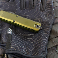 Microtech UTX-85 OTF Knife- GEN IV- Double Edge- OD Green Handle- Black Blade 12324-1 OD