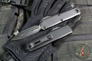 Microtech UTX-85 OTF Knife- GEN IV- Double Edge- Tactical- Black Handle- Black Plain Edge Blade 12324-1 T