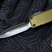 Microtech UTX-85 OTF Knife- GEN IV- Double Edge- OD Green Handle- Black Blade 12324-1 OD