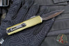 Microtech UTX-85 OTF Knife- GEN IV- Double Edge- OD Green Handle- Black Blade 12324-1 OD