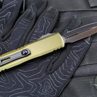 Microtech UTX-85 OTF Knife- GEN IV- Double Edge- OD Green Handle- Black Blade 12324-1 OD