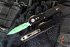 Microtech UTX-85 OTF Knife- GEN IV- Double Edge- Jedi Master Finished Handle- Green Part Serrated Edge Blade 12324-2 JM