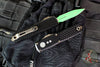 Microtech UTX-85 OTF Knife- GEN IV- Double Edge- Jedi Master Finished Handle- Green Part Serrated Edge Blade 12324-2 JM