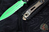 Microtech UTX-85 OTF Knife- GEN IV- Double Edge- Jedi Master Finished Handle- Green Part Serrated Edge Blade 12324-2 JM