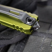 Microtech UTX-85 OTF Knife- GEN IV- Double Edge- OD Green Handle- Black Part Serrated Blade 12324-2 OD