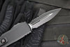 Microtech UTX-85 OTF Knife- GEN IV- Double Edge- Tactical- Black Handle- Black Part Serrated Blade 12324-2 T