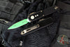 Microtech UTX-85 OTF Knife- GEN IV- Double Edge- Jedi Master Finished Handle- Green Full Serrated Edge Blade 12324-3 JM
