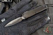 Microtech UTX-85 OTF Knife- GEN IV- Double Edge- Tactical- Black Handle- Black Full Serrated Blade 12324-3 T