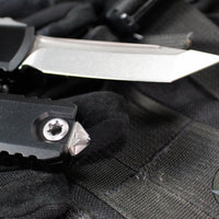 Microtech UTX-85 OTF Knife- GEN IV- Tanto Edge- Black Handle- Stonewash Finished Blade 12334-10