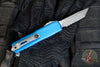 Microtech UTX-85 OTF Knife- GEN IV- Tanto Edge- Blue Handle- Apocalyptic Part Serrated Blade 12334-11 APBL