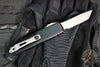 Microtech UTX-85 OTF Knife- GEN IV- Tanto Edge- Black Handle- Apocalyptic Part Serrated Blade 12334-11 AP