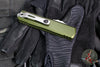 Microtech UTX-85 OTF Knife- GEN IV- Tanto Edge- OD Green Handle- Stonewash Part Serrated Blade 12334-11 OD