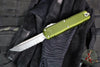 Microtech UTX-85 OTF Knife- GEN IV- Tanto Edge- OD Green Handle- Stonewash Full Serrated Blade 12334-12 OD