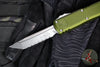 Microtech UTX-85 OTF Knife- GEN IV- Tanto Edge- OD Green Handle- Stonewash Full Serrated Blade 12334-12 OD