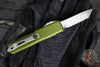 Microtech UTX-85 OTF Knife- GEN IV- Tanto Edge- OD Green Handle- Stonewash Full Serrated Blade 12334-12 OD