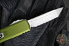 Microtech UTX-85 OTF Knife- GEN IV- Tanto Edge- OD Green Handle- Stonewash Full Serrated Blade 12334-12 OD