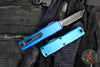 Microtech UTX-85 OTF Knife- GEN IV- Tanto Edge- Blue Handle- Black Finished Blade 12334-1 BL