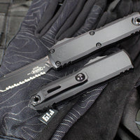 Microtech UTX-85 OTF Knife- GEN IV- Tanto Edge- Tactical- Black Handle- Black Full Serrated Finished Blade 12334-3 T