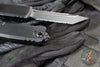 Microtech UTX-85 OTF Knife- GEN IV- Tanto Edge- Tactical- Black Handle- Black Full Serrated Finished Blade 12334-3 T