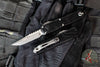 Microtech UTX-85 OTF Knife- GEN IV- Interceptor Edge- Black Topographic Patterned Handle- Stonewash Finished Blade 12354TP-10 S