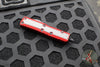 Microtech OTF Knife- Daytona- Single Edge- Red Handle With Carbon Fiber Inlay- Black Blade 124-1 RDCFIS
