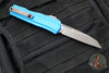 Microtech Cypher II 2024- Single Edge- Blue Handle- Apocalyptic Plain Edge Blade 1241-10 APBL