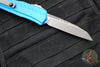 Microtech Cypher II 2024- Single Edge- Blue Handle- Apocalyptic Plain Edge Blade 1241-10 APBL