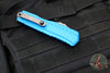 Microtech Cypher II 2024- Single Edge- Blue Handle- Apocalyptic Plain Edge Blade 1241-10 APBL