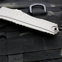 Microtech Cypher II 2024- Single Edge- Natural Clear Finished Handle- Apocalyptic Plain Edge Blade 1241-10 APNC