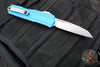 Microtech Cypher II 2024- Single Edge- Blue Handle- Stonewash Plain Edge Blade 1241-10 BL