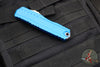 Microtech Cypher II 2024- Single Edge- Blue Handle- Stonewash Plain Edge Blade 1241-10 BL