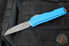 Microtech Cypher II- Single Edge- Blue Finished Handle- Apocalyptic Part Serrated Edge Blade 1241-11 APBL