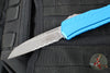 Microtech Cypher II- Single Edge- Blue Finished Handle- Apocalyptic Part Serrated Edge Blade 1241-11 APBL