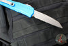 Microtech Cypher II- Single Edge- Blue Finished Handle- Apocalyptic Part Serrated Edge Blade 1241-11 APBL