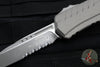 Microtech Cypher II 2024- Single Edge- Natural Clear Finished Handle- Apocalyptic Part Serrated Edge Blade 1241-11 APNC