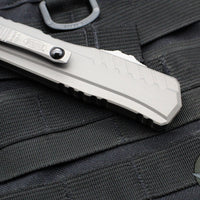 Microtech Cypher II 2024- Single Edge- Natural Clear Finished Handle- Apocalyptic Part Serrated Edge Blade 1241-11 APNC