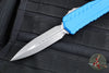 Microtech Cypher II 2024- Double Edge- Blue Finished Handle- Apocalyptic Plain Edge Blade 1242-10 APBL